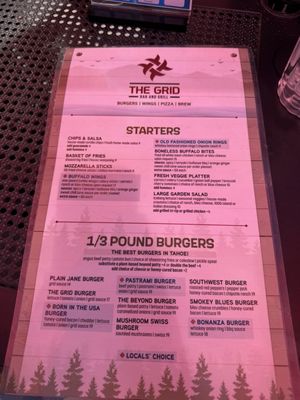 Menu photo 2 The Grid Bar & Grill Kings Beach, CA Menu photo 2 The Grid Bar & Grill Kings Beach, CA