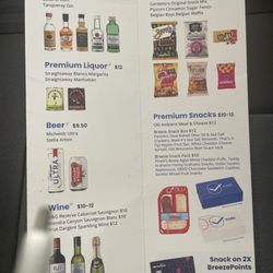 Breeze Airways - Beverage page 2 and the snack page
