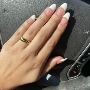 Photo of Nail Lounge - Irving, TX, United States. acrylic almond french tip nails