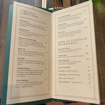 Lineage - Drink menu - Asian Fusion Near Me - Wailea, Hawaii Lineage - Drink menu - Asian Fusion Near Me - Wailea, Hawaii