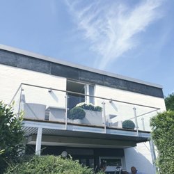 Treppenbau Nolle - Balkonanlage (verzinkt) mit Edelstahlgeländer und Glas