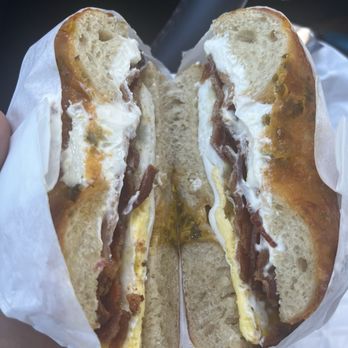 Dan’s Bagels - Egg, bacon, cream cheese sandwich on a jalapeño cheddar bagel - Bagels Near Me - Trophy Club, Texas Dan’s Bagels - Egg, bacon, cream cheese sandwich on a jalapeño cheddar bagel - Bagels Near Me - Trophy Club, Texas