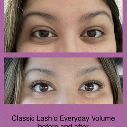 "Classic Lash'd Everyday Volume" before and after "Classic Lash'd Everyday Volume" before and after