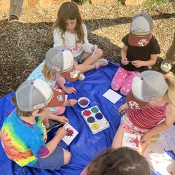 Thorne Nature Experience - Campers creating art out in nature