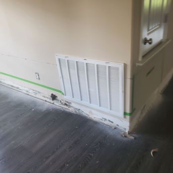 ABC Cleaning & Restoration - AC vent area in Huntsville, showing hidden damage behind baseboards from an AC leak. - Damage Restoration Near Me - Harvest, Alabama ABC Cleaning & Restoration - AC vent area in Huntsville, showing hidden damage behind baseboards from an AC leak. - Damage Restoration Near Me - Harvest, Alabama