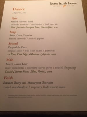 Menu photo 4 Foster Harris House Washington, VA