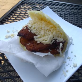 Rica Arepa - Arepa with ripe plantain and cheese - Venezuelan Near Me - Chicago, Illinois Rica Arepa - Arepa with ripe plantain and cheese - Venezuelan Near Me - Chicago, Illinois