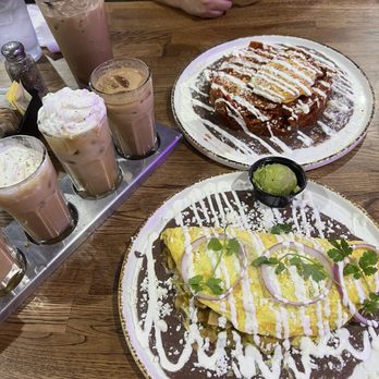 Madres Brunch - Chilango omelette & chilaquiles rojos with their coffee flight - Breakfast & Brunch Near Me - Riverside, California Madres Brunch - Chilango omelette & chilaquiles rojos with their coffee flight - Breakfast & Brunch Near Me - Riverside, California