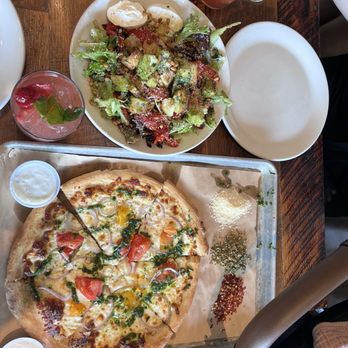The Porch - Garden pizza and bread and burrata salad - Pizza Near Me - Upper St Clair, Pennsylvania The Porch - Garden pizza and bread and burrata salad - Pizza Near Me - Upper St Clair, Pennsylvania
