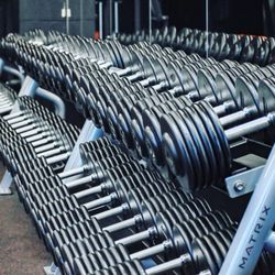 BenAFits Body Shop - 5-150lb iron dumbbells