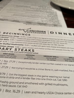 Menu photo 4 LongHorn Steakhouse Dawsonville, GA