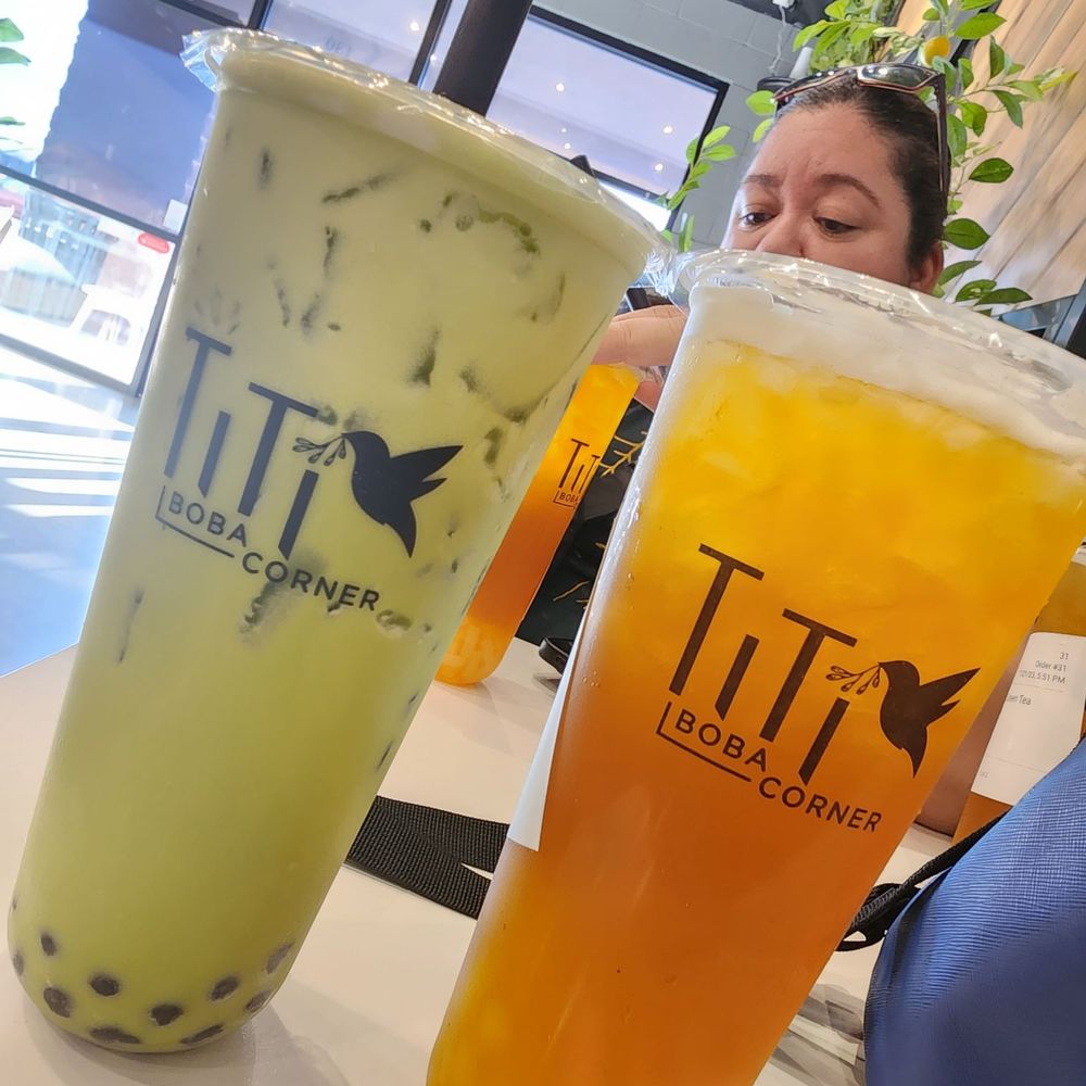 TiTi Boba Corner - Thai Green Tea with Boba & Passion Fruit Green Tea with Mango Jelly - Bubble Tea Near Me - Tucson, Arizona