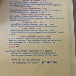 Toots Deli - Toots Indian takeout menu page two