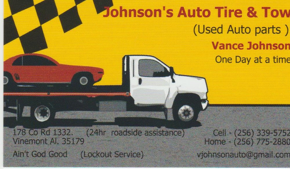 JOHNSON’S AUTO TIRE AND TOW 178 County Rd 1332, Vinemont, AL Yelp
