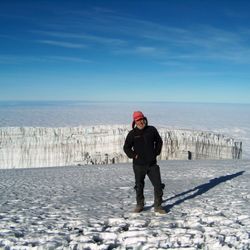 Atop the summit of Mt. Kilimanjaro, 19,240 elevation