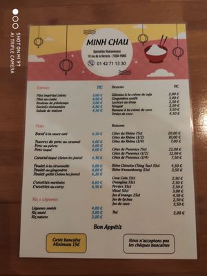 Menu photo 1 Minh Chau Paris, 75