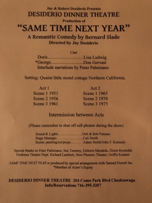 Menu photo 3 Desiderio Dinner Theatre Buffalo, NY
