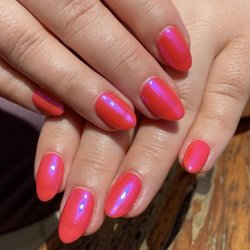 Neon Glazed Donut gel manicure