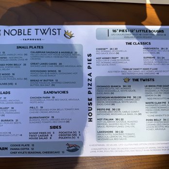 Noble Twist Taphouse - Menu - Pizza Near Me - Saugatuck, Michigan