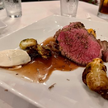 eatMOSAIC - Bison ribeye - twice baked root vegetables, truffle fried brussel sprouts, humboldt fog mousse, sauce eschalot - New American Near Me - St. James, New York eatMOSAIC - Bison ribeye - twice baked root vegetables, truffle fried brussel sprouts, humboldt fog mousse, sauce eschalot - New American Near Me - St. James, New York