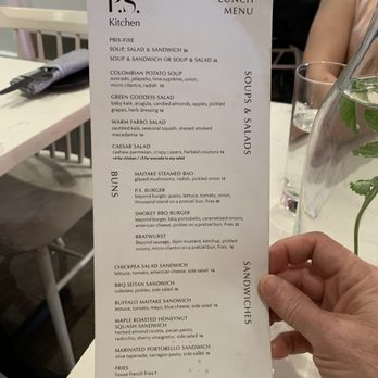 P.S. Kitchen - Lunch menu - Vegetarian Near Me - New York, New York