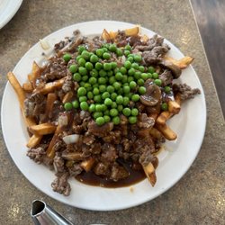 The Red Claw Bistro - Fries with "The Works". Wow.