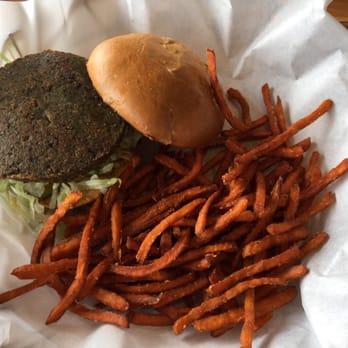 Skip's Kitchen - Veggie patty with sweet potato fries - Burgers Near Me - Carmichael, California