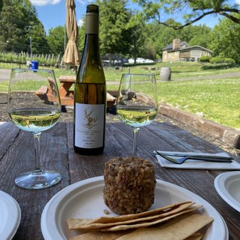 Paradise Springs Winery - Cheddar ball ($12), rosemary and sea salt crackers ($8), and Sommet Blanc 2019 ($25). - Wineries Near Me - Clifton, Virginia Paradise Springs Winery - Cheddar ball ($12), rosemary and sea salt crackers ($8), and Sommet Blanc 2019 ($25). - Wineries Near Me - Clifton, Virginia