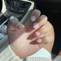 Acrylics with gel color Acrylics with gel color