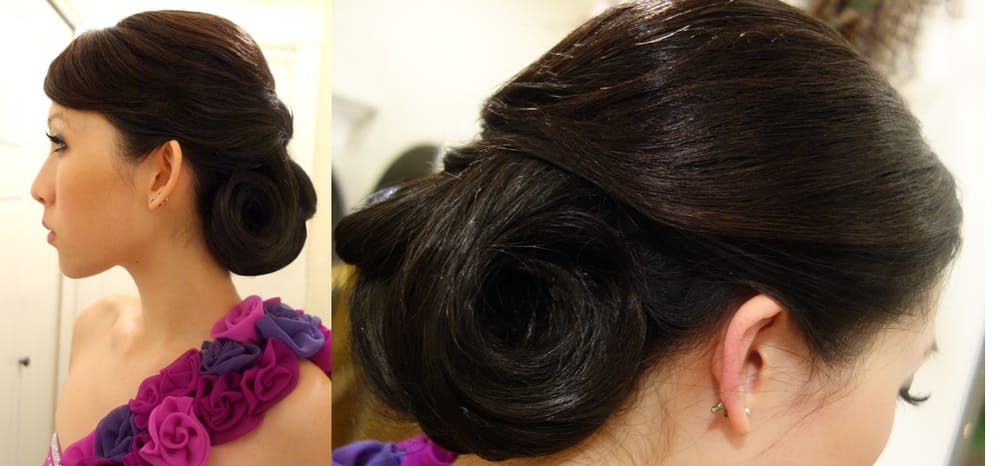 Formal Smooth Updo On Asian Hair With Hairpiece Yelp
