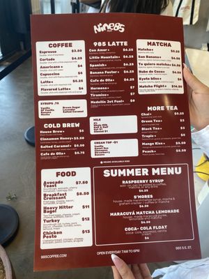 Menu photo 1 Nine Eight Five Coffee San Bernardino, CA Menu photo 1 Nine Eight Five Coffee San Bernardino, CA