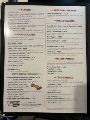 Menu photo 5 Landmark Grill Midvale, UT