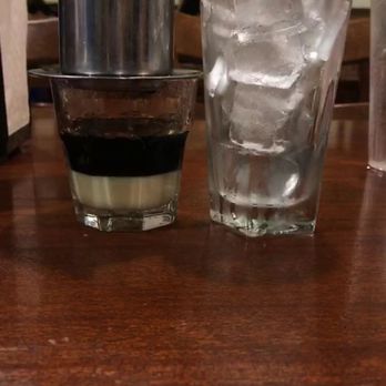 Pho Pasteur - If you love coffee , dark .. this is for you! I'm a coffee addict! Hot Drip Pot Iced French coffee, black with condensed milk ! - Vietnamese Near Me - Arlington, Texas Pho Pasteur - If you love coffee , dark .. this is for you! I'm a coffee addict! Hot Drip Pot Iced French coffee, black with condensed milk ! - Vietnamese Near Me - Arlington, Texas