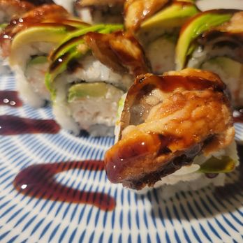 Sapporo Sushi - Dragon roll (eel, Crabmeat and Avocado) - Japanese Near Me - Long Beach, California Sapporo Sushi - Dragon roll (eel, Crabmeat and Avocado) - Japanese Near Me - Long Beach, California