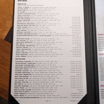Craft Grill - Beer menu (it changes constantly) - Southern Near Me - Tomball, Texas