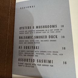 Seasonal menu 11/2025