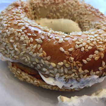Bagel Time - Sesame Bagel toasted with cream cheese - Bagels Near Me - Toronto, Ontario