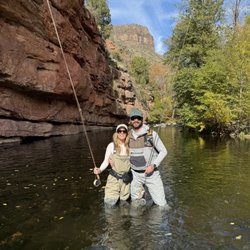 Sedona Fly Fishing Adventures - Our first creek. Learning how to cast and strip was so easy, just add patience!