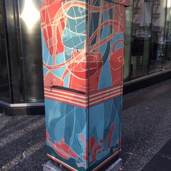 Utility box art - Granville and Georgia, Vancouver. - Public Art Near Me Utility box art - Granville and Georgia, Vancouver. - Public Art Near Me