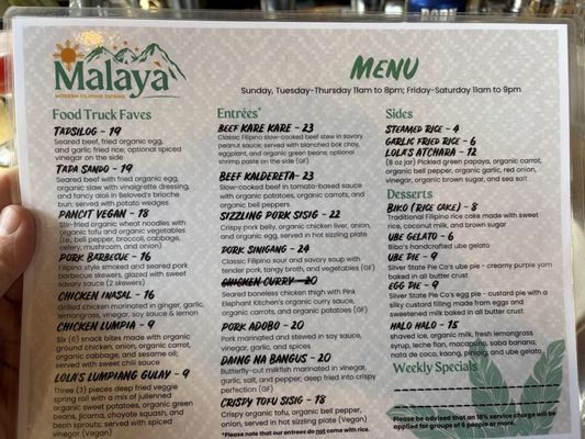 Menu photo 1 Malaya Eats Reno, NV