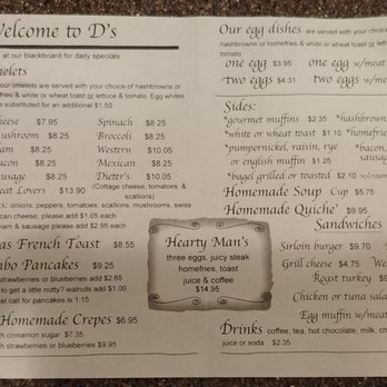 D's Omelet Shoppe - Menu - Breakfast & Brunch Near Me - Carver, Massachusetts