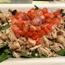 Post gym bites: double chicken, spinach, quinoa and tomato