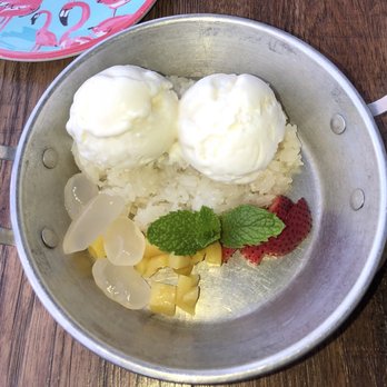 Sla Thai Restaurant - Sticky rice with coconut ice cream good! - Thai Near Me - Montclair, New Jersey