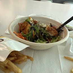 Salad and fries