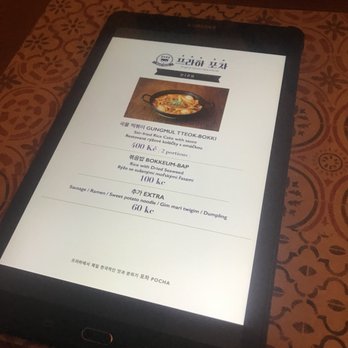 Pocha - iPad menu with English translations - Korean Near Me - Prague, Puerto Rico