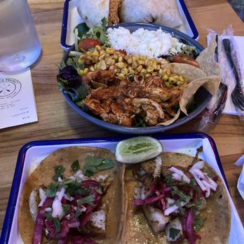The Taco Project - Fish tacos, smoked corn salad with chicken and Chicken Burrito - Tacos Near Me - Tarrytown, New York The Taco Project - Fish tacos, smoked corn salad with chicken and Chicken Burrito - Tacos Near Me - Tarrytown, New York