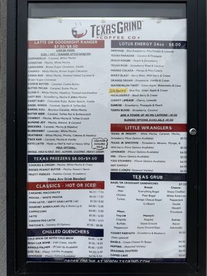 Menu photo 1 Texas Grind Coffee Conroe, TX