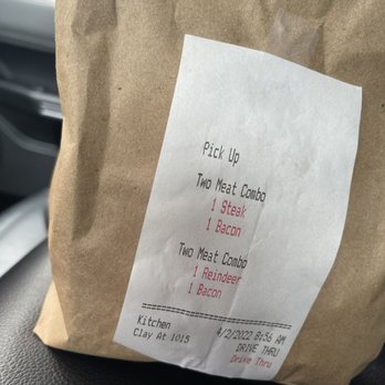 Jerry's - a paper bag with a receipt on it - Burgers Near Me - Anchorage, Alaska