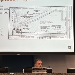 City of Menifee - Commissioner Diederich and slide of the proposed new AT&T Cell Tower