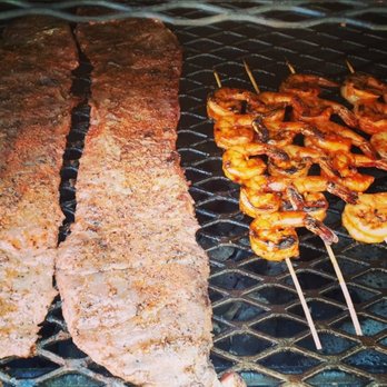 The Kilted Jamerican - Skirt steak and cajun shrimp skewers - Food Delivery Services Near Me The Kilted Jamerican - Skirt steak and cajun shrimp skewers - Food Delivery Services Near Me